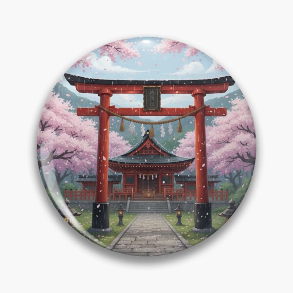 Item preview, Japanese Shrine under the Cherry Blossom Rain designed and sold by Estudio101.