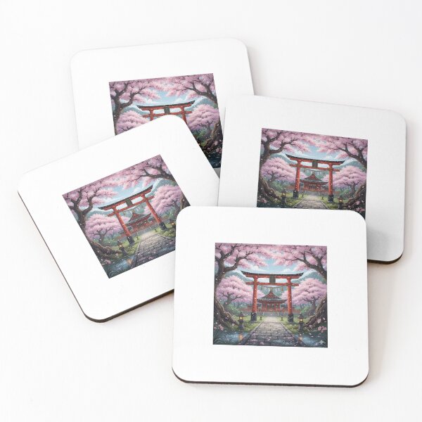 Item preview, Japanese Shrine under the Cherry Blossom Rain designed and sold by Estudio101.