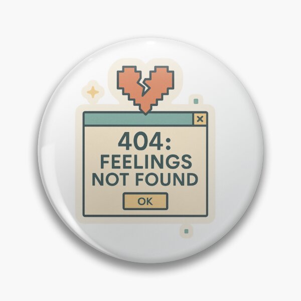 Item preview, 404: Feelings Not Found – Retro Error Message Design designed and sold by Truvas.