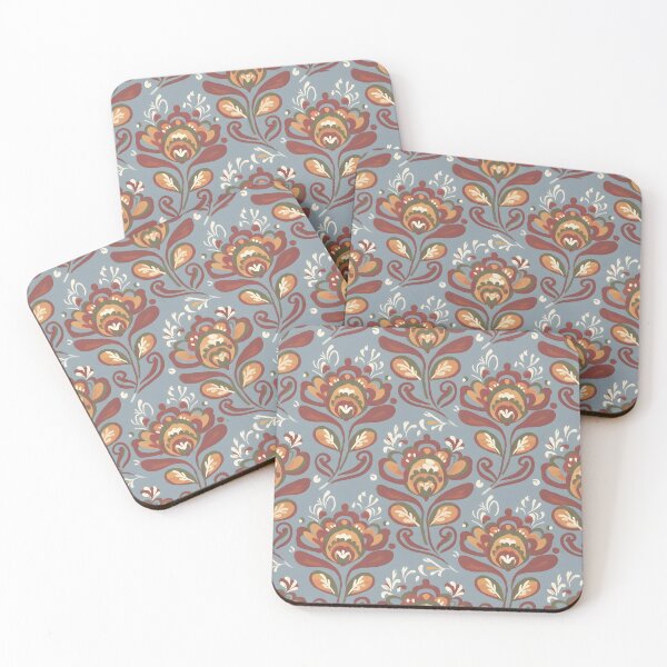 Item preview, Nordic Harmony – Blue-Grey Floral Seamless Pattern designed and sold by HolmeProud.