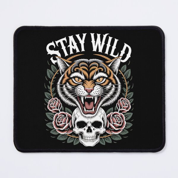 Item preview, Stay Wild – Roaring Tiger Skull Tattoo Art designed and sold by Taans-Creation.