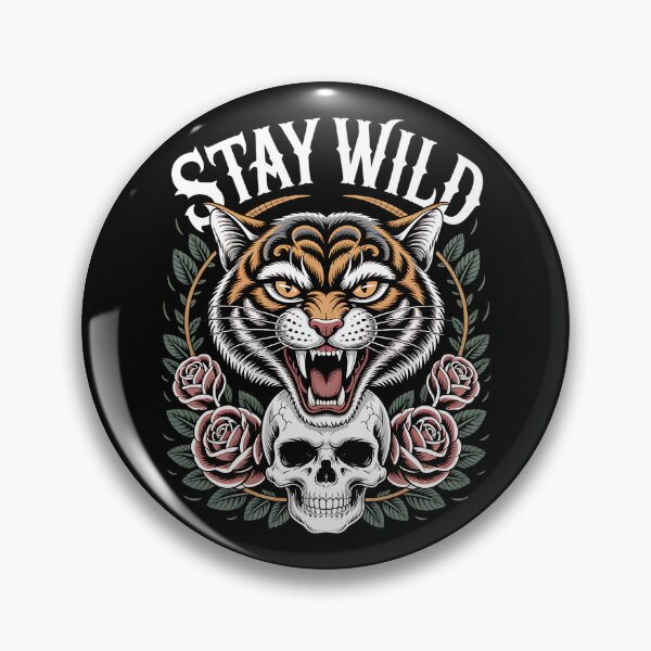 Item preview, Stay Wild – Roaring Tiger Skull Tattoo Art designed and sold by Taans-Creation.