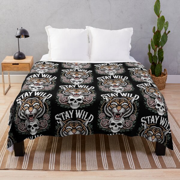 Item preview, Stay Wild – Roaring Tiger Skull Tattoo Art designed and sold by Taans-Creation.