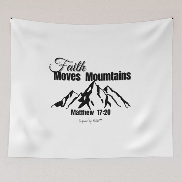 Item preview, Faith Moves Mountains – Matthew 17:20 Christian Quote Design designed and sold by FaithShop1.