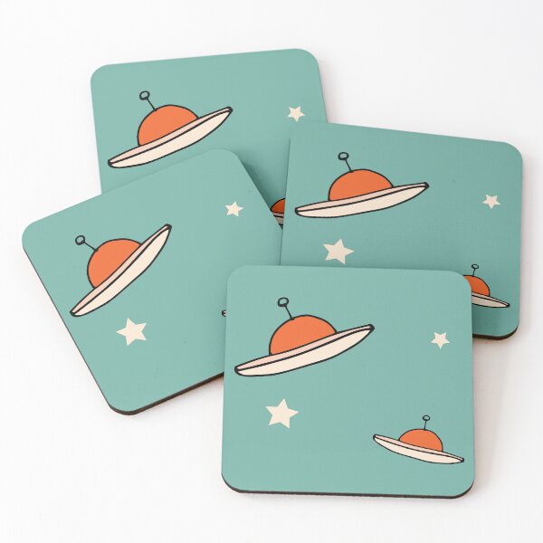 Item preview, Minimal Vintage Retro UFO Blue designed and sold by susycosta.