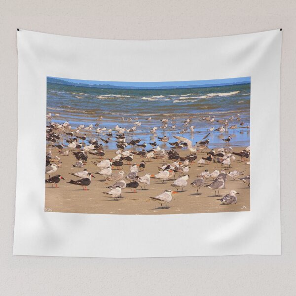 Item preview, Seagulls Flocking on Hilton Head Beach designed and sold by LisaWootenPhoto.