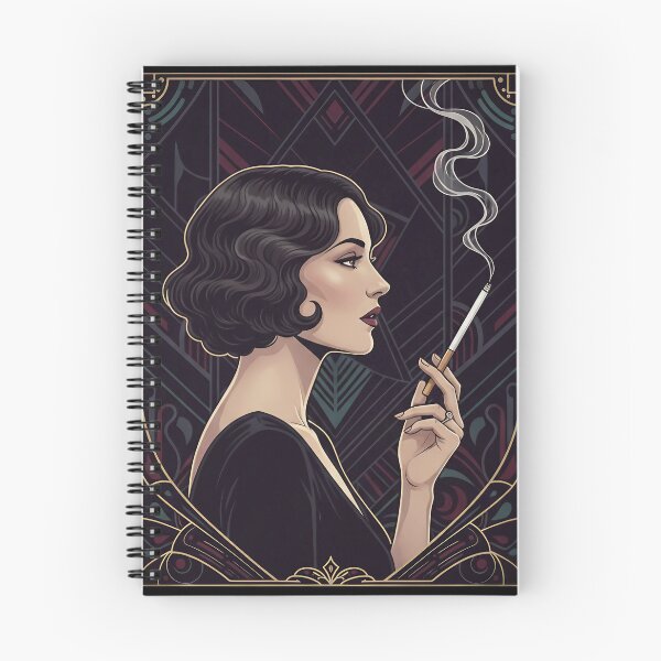 Aperçu de l'œuvre Élégante dame Art déco en noir avec une touche vintage de glamour créée et vendue par Spark2Seduction.