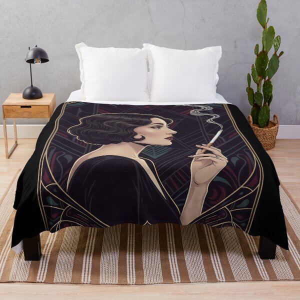 Item preview, Elegant Art Deco Lady in Noir with Vintage Cigarette Glamour designed and sold by Spark2Seduction.
