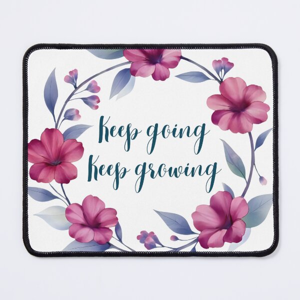 Item preview, Keep Going Keep Growing, Positive Motivational Floral Sticker designed and sold by Moodune.