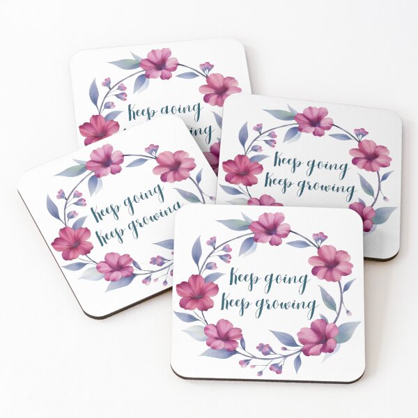 Item preview, Keep Going Keep Growing, Positive Motivational Floral Sticker designed and sold by Moodune.