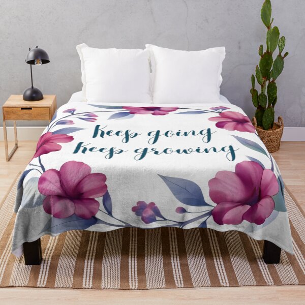Item preview, Keep Going Keep Growing, Positive Motivational Floral Sticker designed and sold by Moodune.