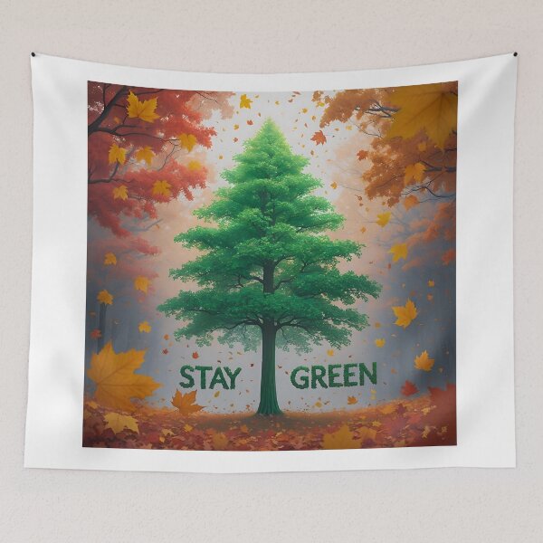 Item preview, stay green fresh autumn theme - strong feeling soft calm supporting painting designed and sold by denakh.