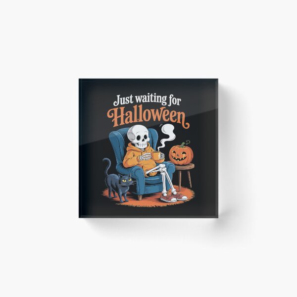Item preview, Just Waiting for Halloween Countdown Spooky Skeleton Summer  designed and sold by lilLilaBatArt.