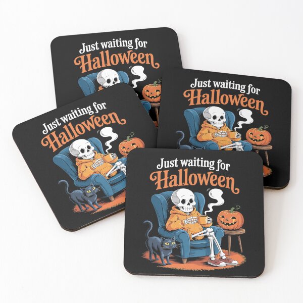 Item preview, Just Waiting for Halloween Countdown Spooky Skeleton Summer  designed and sold by lilLilaBatArt.
