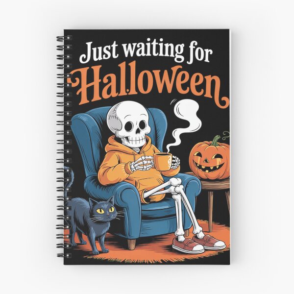 Item preview, Just Waiting for Halloween Countdown Spooky Skeleton Summer  designed and sold by lilLilaBatArt.