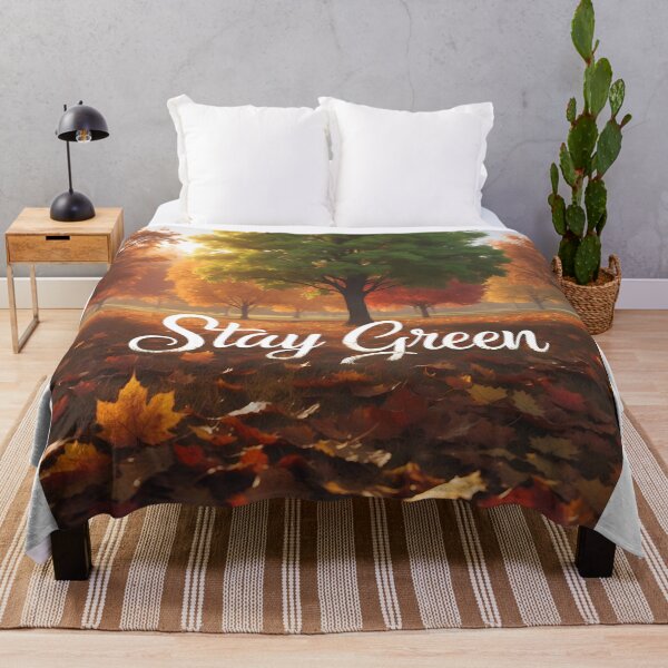 Item preview, Stay green falling autumn theme - strong feeling soft calm warm design designed and sold by denakh.