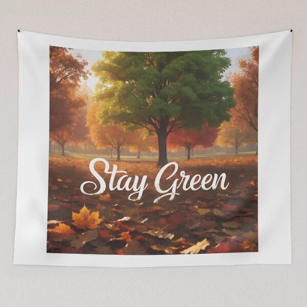 Item preview, Stay green falling autumn theme - strong feeling soft calm warm design designed and sold by denakh.