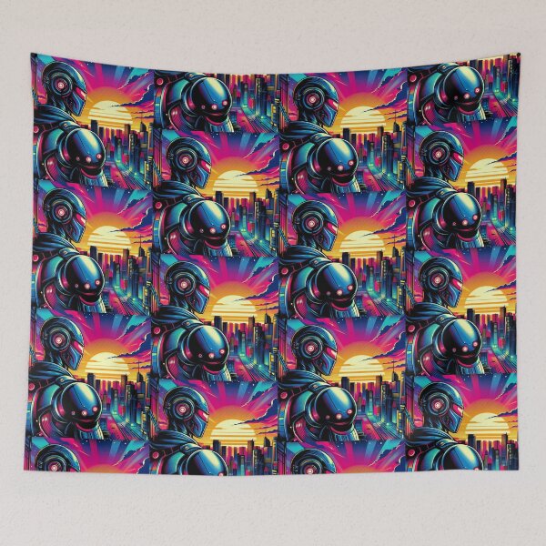 Item preview, Neon city and futuristic Neon robot designed and sold by Dogandesighn.