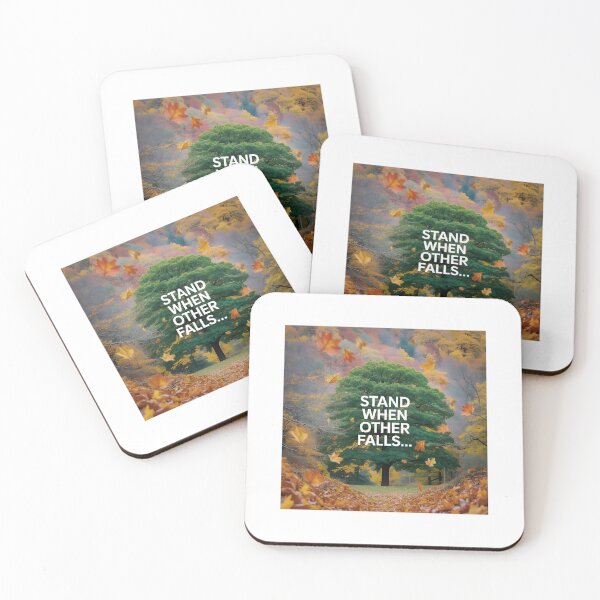Item preview, Stand when other falls autumn theme - strong feeling encouraging supporting painting designed and sold by denakh.