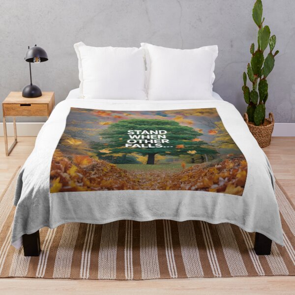 Item preview, Stand when other falls autumn theme - strong feeling encouraging supporting painting designed and sold by denakh.