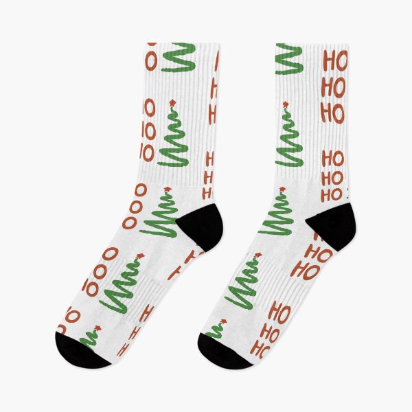 Item preview, Festive Christmas Illustration – HO HO HO with Spiral Tree Holiday Design designed and sold by PixelVibe782.