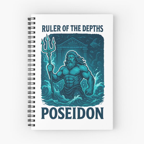 Item preview, Poseidon Ruler of the Depths Sea God Illustration designed and sold by NeonPantheon.