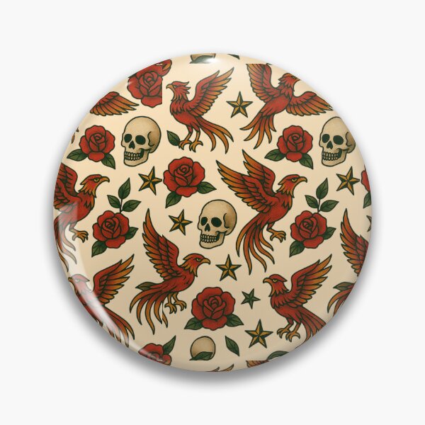 Item preview, American Traditional Tattoo Pattern Phoenix designed and sold by Planetporridge.