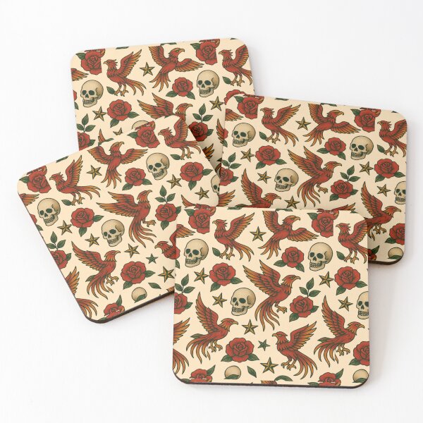 Item preview, American Traditional Tattoo Pattern Phoenix designed and sold by Planetporridge.
