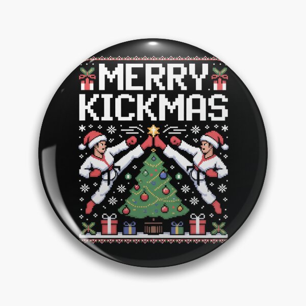 Item preview, Merry Kickmas Funny Karate Christmas Pixel Art designed and sold by FreshVibe Prints.