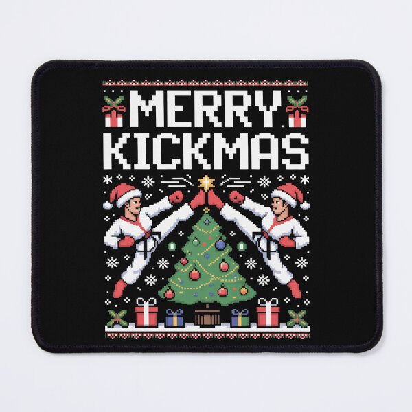 Item preview, Merry Kickmas Funny Karate Christmas Pixel Art designed and sold by FreshVibe Prints.