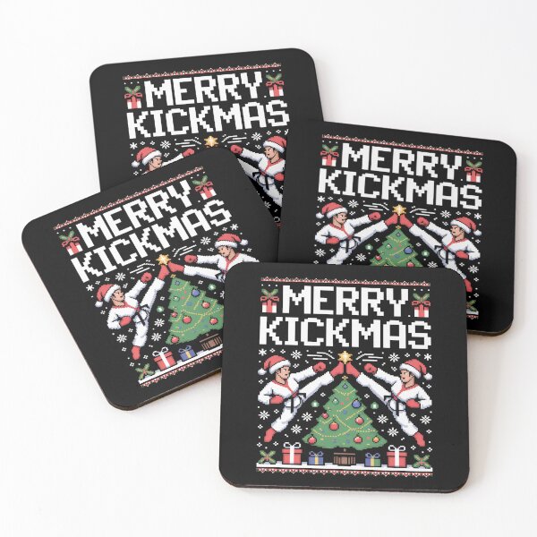 Item preview, Merry Kickmas Funny Karate Christmas Pixel Art designed and sold by FreshVibe Prints.