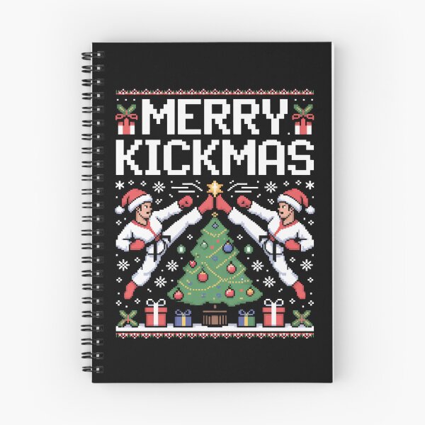 Item preview, Merry Kickmas Funny Karate Christmas Pixel Art designed and sold by FreshVibe Prints.