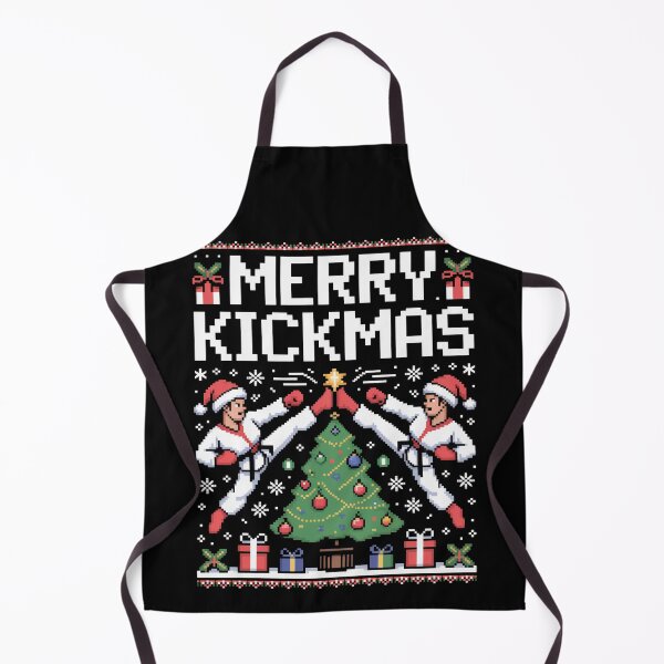 Item preview, Merry Kickmas Funny Karate Christmas Pixel Art designed and sold by FreshVibe Prints.