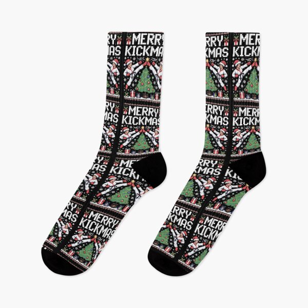 Item preview, Merry Kickmas Funny Karate Christmas Pixel Art designed and sold by FreshVibe Prints.