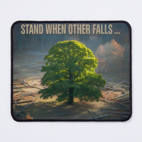 Item preview, Stand when other falls autumn theme - strong feeling encouraging painting designed and sold by denakh.