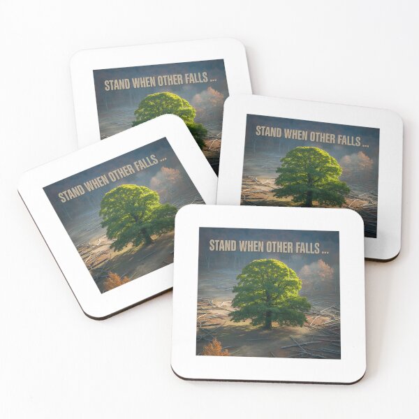Item preview, Stand when other falls autumn theme - strong feeling encouraging painting designed and sold by denakh.