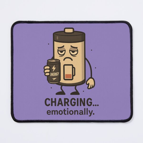 Item preview, Tired Battery – Funny Coffee Charging Design designed and sold by LiLeDesigns.