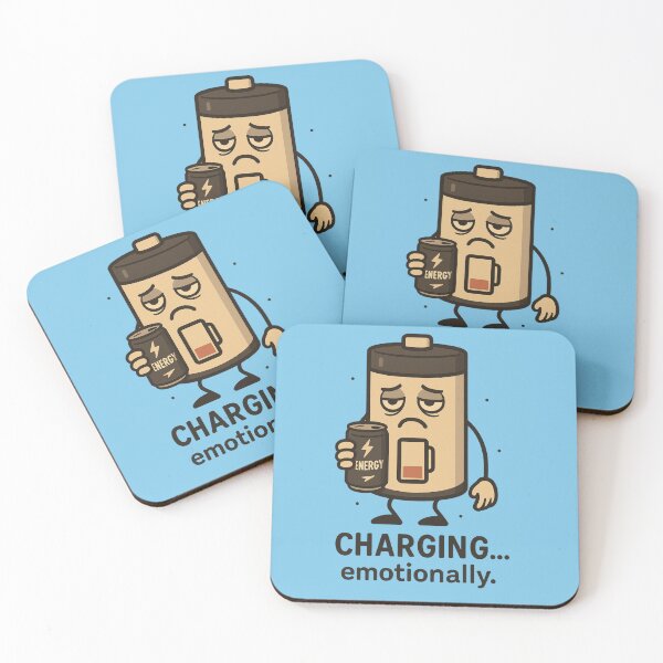 Item preview, Tired Battery – Funny Coffee Charging Design designed and sold by LiLeDesigns.
