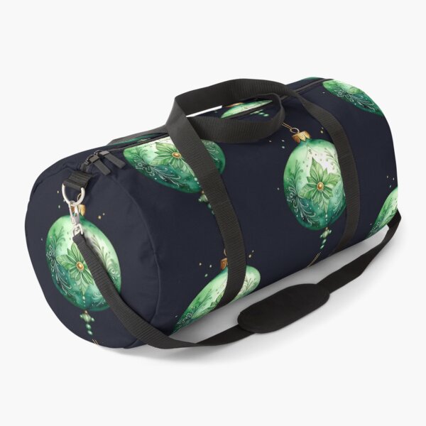 Item preview, Green winter magic, large Christmas tree bauble with floral ornaments in watercolor style designed and sold by LiskoDesign.