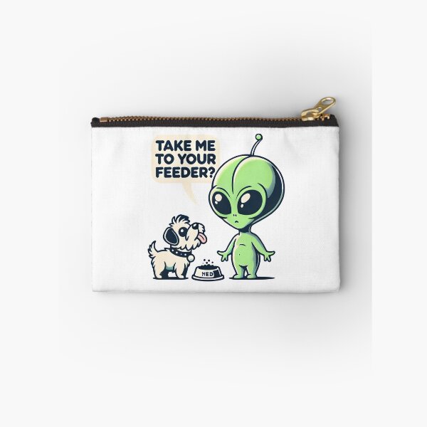 Item preview, Take Me to Your Feeder: Cute Alien and Dog Cartoon. designed and sold by The-T-In-Retro.