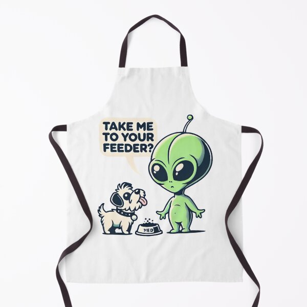 Item preview, Take Me to Your Feeder: Cute Alien and Dog Cartoon. designed and sold by The-T-In-Retro.