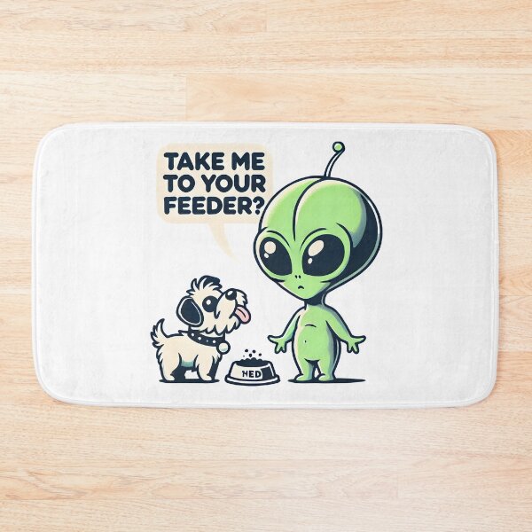 Item preview, Take Me to Your Feeder: Cute Alien and Dog Cartoon. designed and sold by The-T-In-Retro.