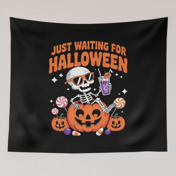 Item preview, Just Waiting for Halloween Skeleton Pumpkin 3  designed and sold by ClassicAnthony.