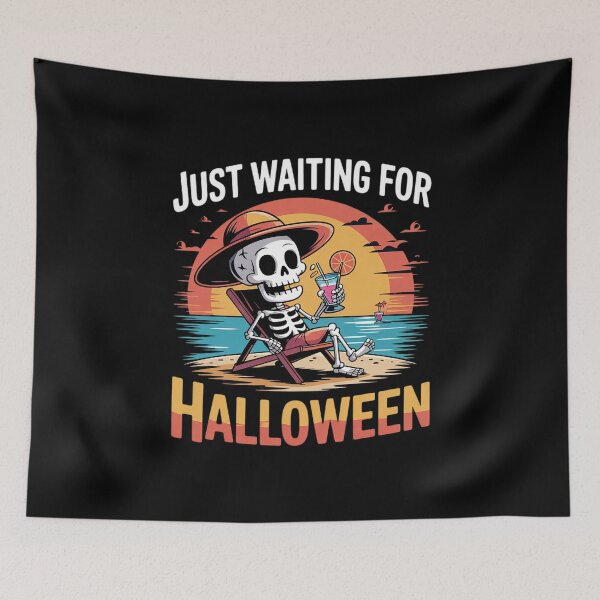 Item preview, Just Waiting for Halloween Skeleton Spooky Summerween 5  designed and sold by ClassicAnthony.