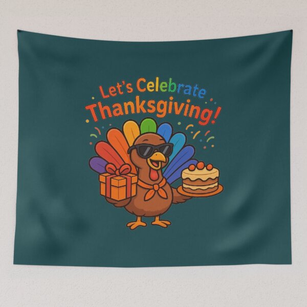 Item preview, Let’s Celebrate Thanksgiving – Fun Turkey Party Design designed and sold by annenambiro.