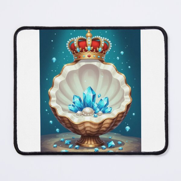 Item preview, Royal Pearl Crown and Crystal Shell Illustration designed and sold by ArtQueen777.