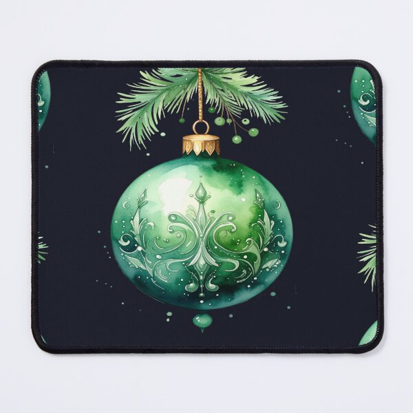 Item preview, Green winter magic, Christmas tree bauble with watercolor-style ornaments designed and sold by LiskoDesign.