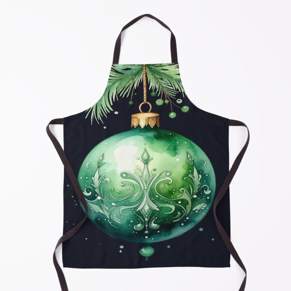Item preview, Green winter magic, Christmas tree bauble with watercolor-style ornaments designed and sold by LiskoDesign.