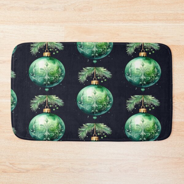 Item preview, Green winter magic, Christmas tree bauble with watercolor-style ornaments designed and sold by LiskoDesign.