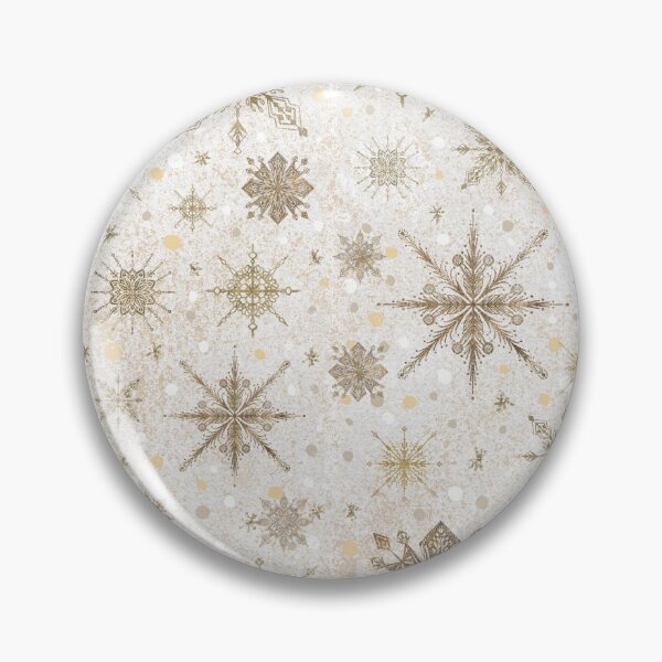 Aperçu de l'œuvre Motif sans couture beige et or peint à la main, flocons de neige créée et vendue par MimiKoo.